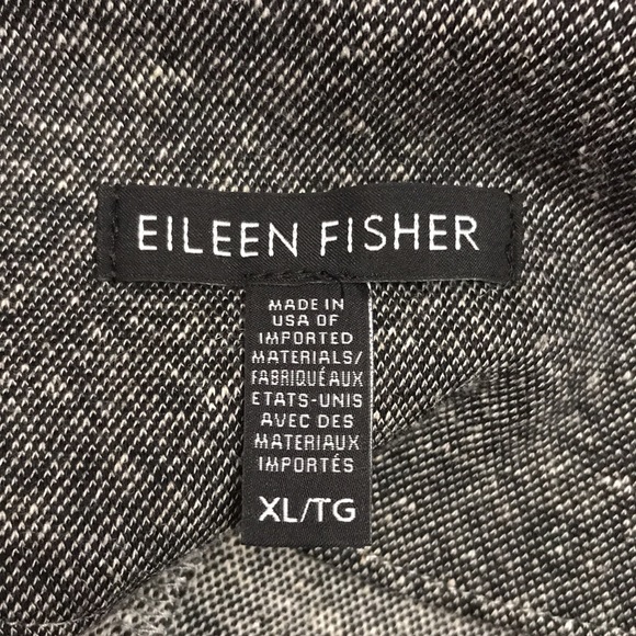 Eileen Fisher Stand Collar Charcoal Organic Cotton Blend Jacket XL - Picture 14 of 14